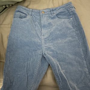 blue corduroy flare jeans